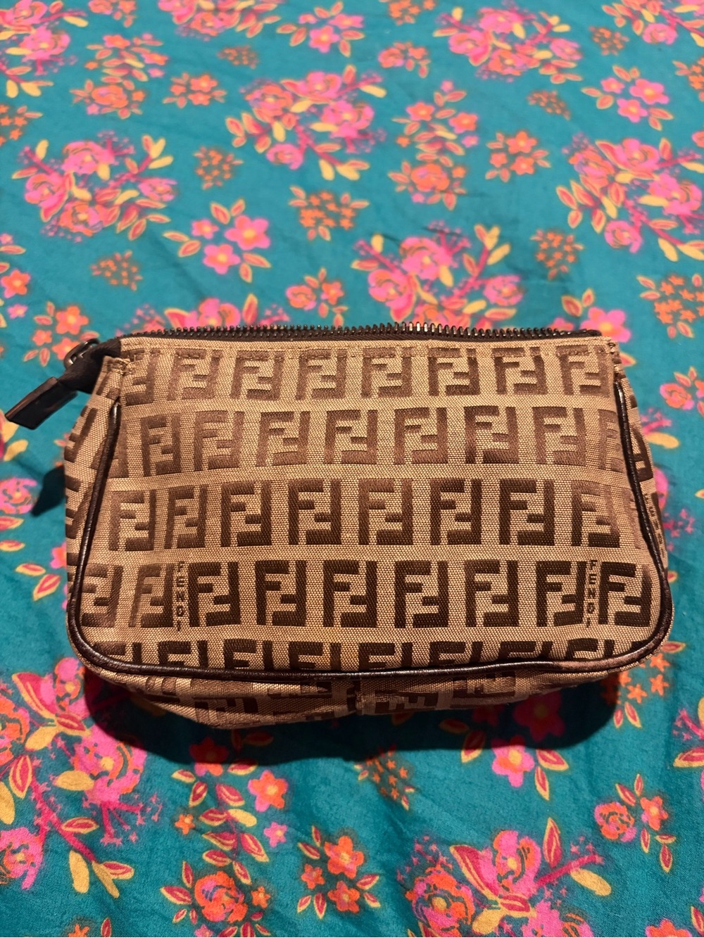 Fendi Brown Zucca Canvas Pochette - Picture 2 of 10